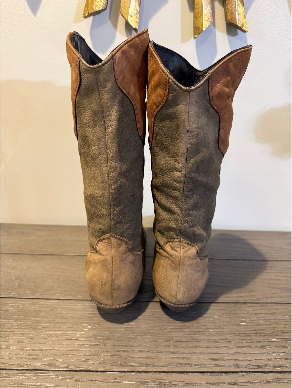 Vintage Zodiac Multicolor Suede Cowboy Boots - Picture 3 of 11